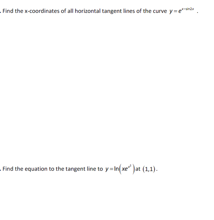 Solved Find the x-coordinates of all horizontal tangent | Chegg.com