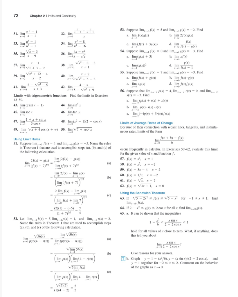 Solved 74 Chapter 2 Limits and Continuity 82. If | Chegg.com