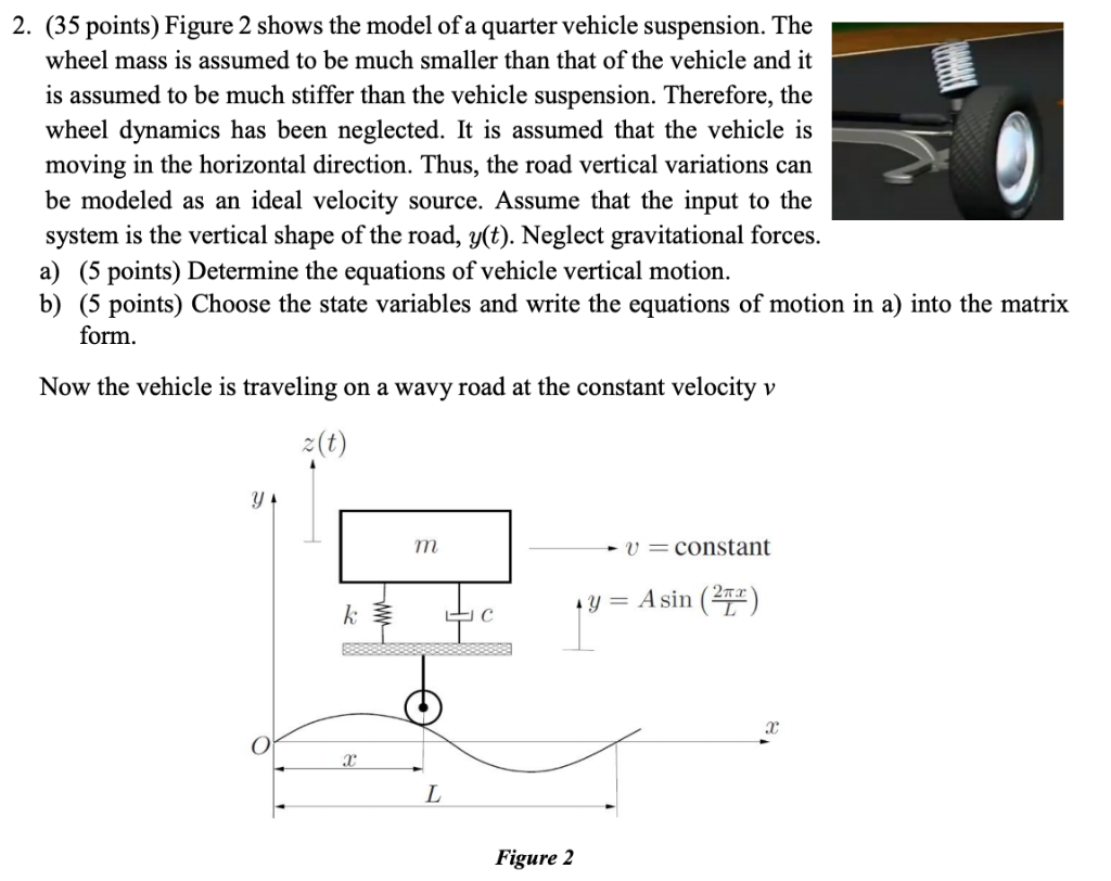 Solved 2. (35 points) Figure 2 shows the model of a quarter | Chegg.com