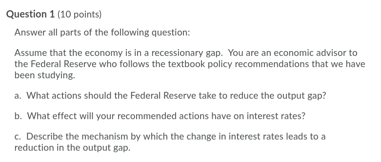 Solved Question 1 (10 points) Answer all parts of the | Chegg.com