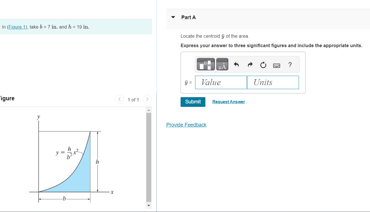 Solved In (Figure 1), Take B=7in. And H=19in. Locate The | Chegg.com