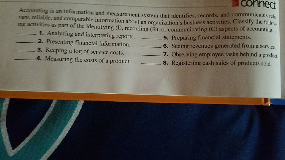 Solved connect Accounting is an information vant, reliable,