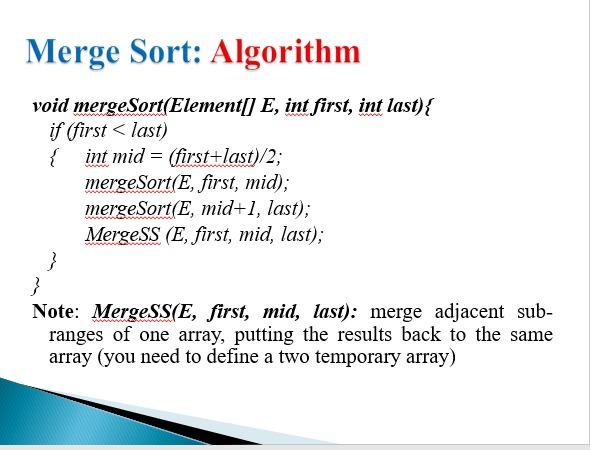 Solved Ex3. A Recursive solution of merge sort (25 points) | Chegg.com