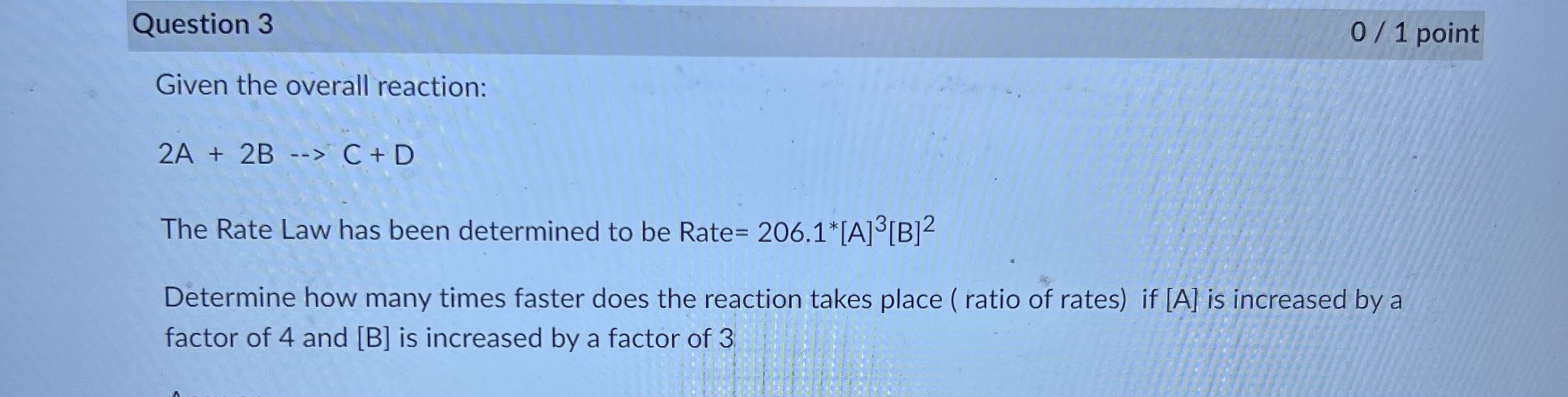 Solved Given the overall reaction: 2A+2B→C+D The Rate Law | Chegg.com