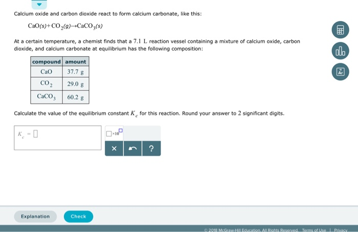 Solved Calcium Oxide And Carbon Dioxide React To Form Chegg Solved Calcium Oxide And Carbon Dioxide React To Form Chegg