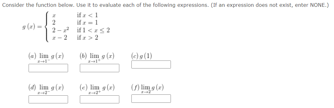 Solved Consider the function below. Use it to evaluate each | Chegg.com