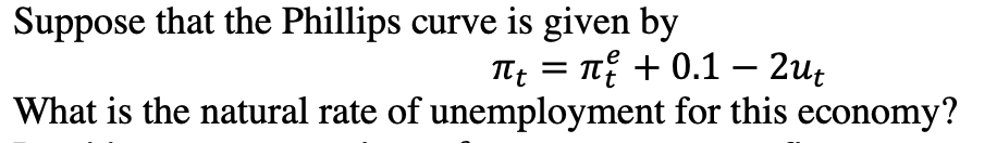 Solved Suppose That The Phillips Curve Is Given By | Chegg.com