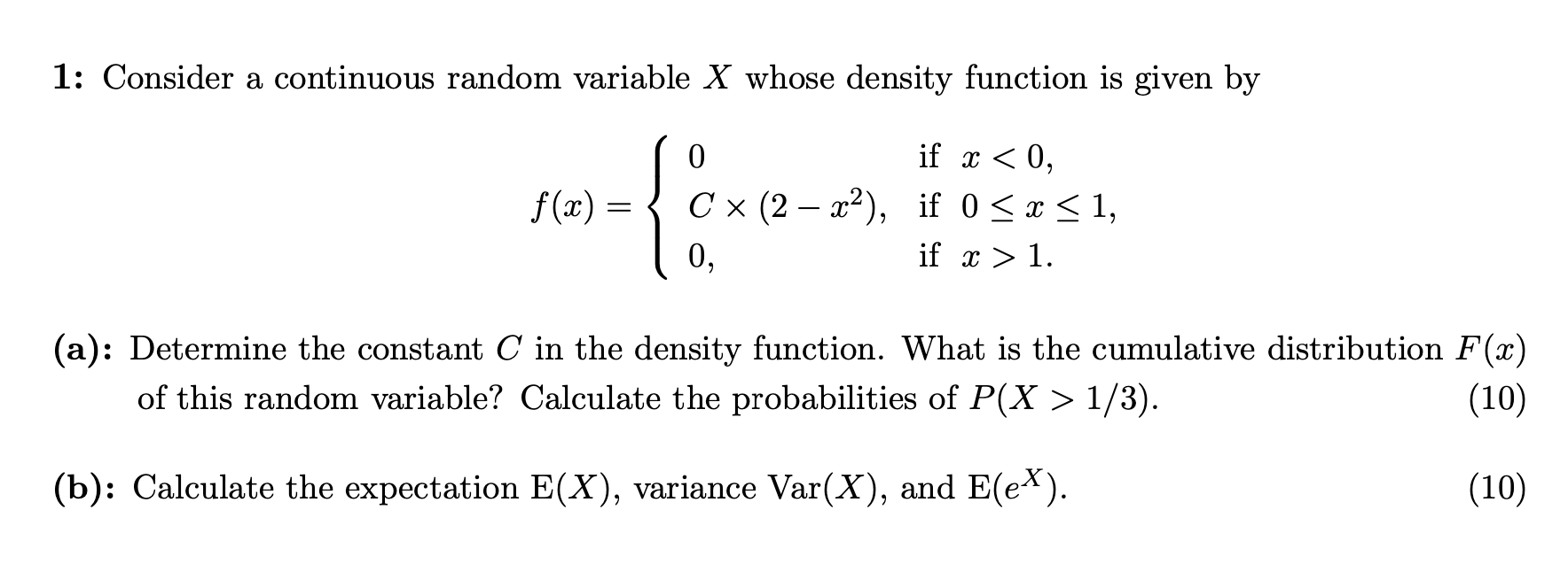 Solved Consider A Continuous Random Variable X Whose Density 2485