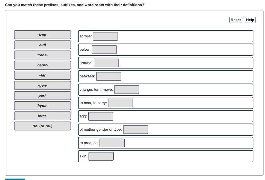 Solved Can you match these prefixes, suffixes, and word