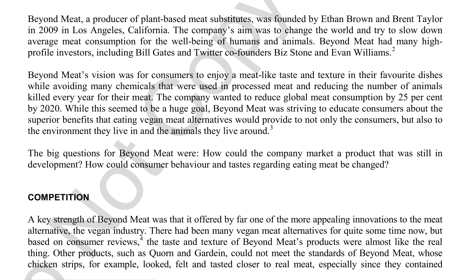 beyond meat case study answers