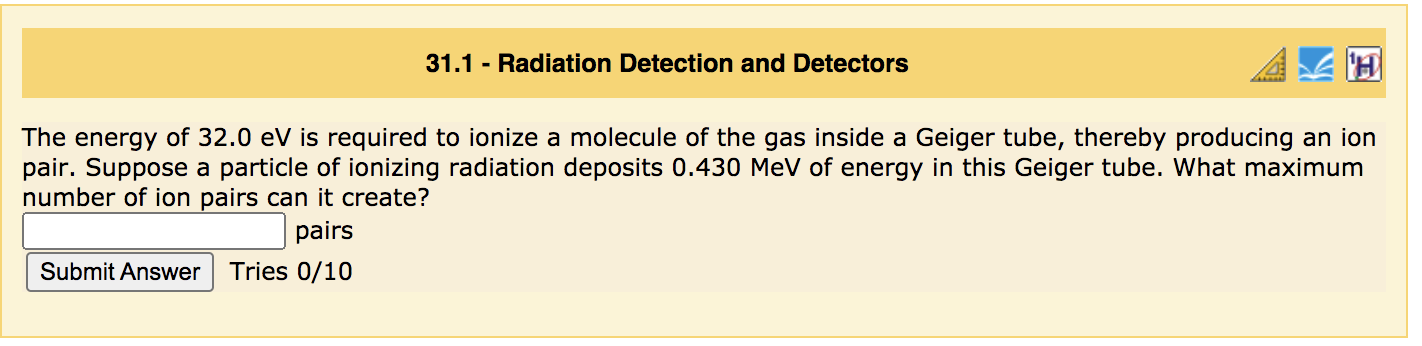 Solved 31.1 - Radiation Detection And Detectors The Energy | Chegg.com