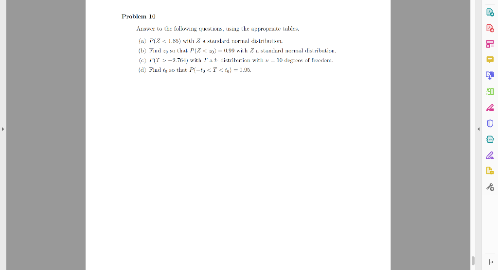 Solved Problem 10 Answer to the following questions, using | Chegg.com