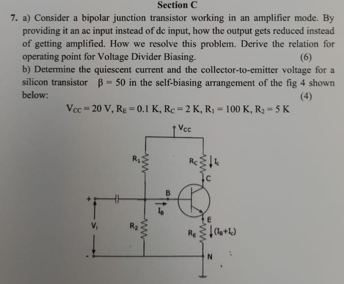 Solved 7. A) Consider A Bipolar Junction Transistor Working | Chegg.com