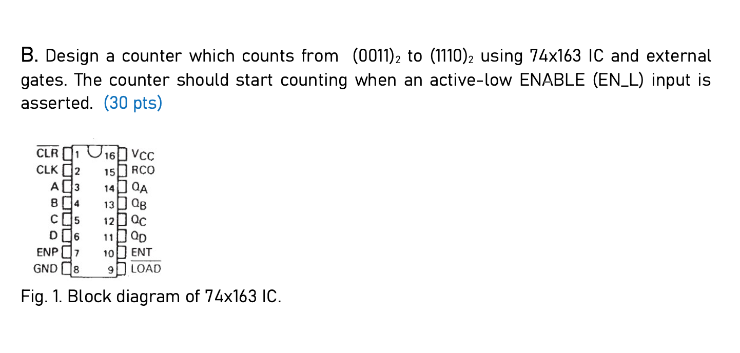 Solved B. Design a counter which counts from (0011)2 to | Chegg.com