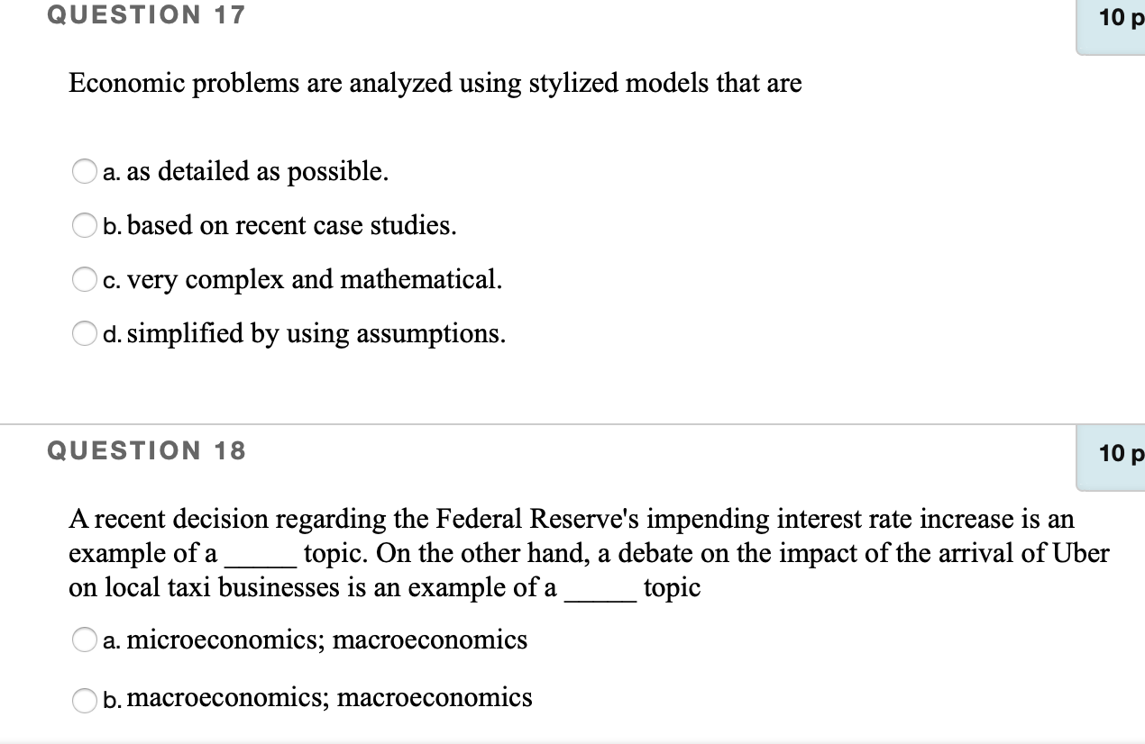 Solved QUESTION 15 Reasons To Study Economics Include All Of | Chegg.com