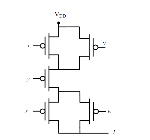 Solved A pFET logic array is shown in Figure S1. Analyze the | Chegg.com