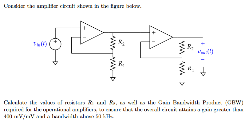 Solved Consider the amplifier circuit shown in the figure | Chegg.com