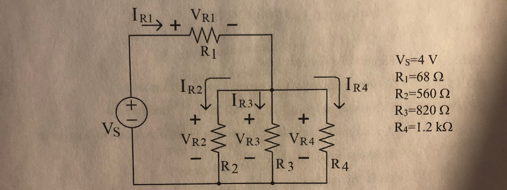 Solved Using KCL, Determine IR1, IR2, IR3, IR4, VR1, VR2, | Chegg.com