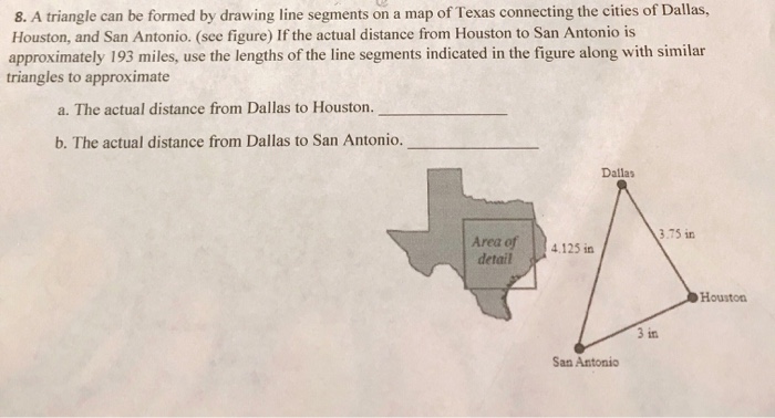 Solved a. what is the actual distance from Dallas to Chegg