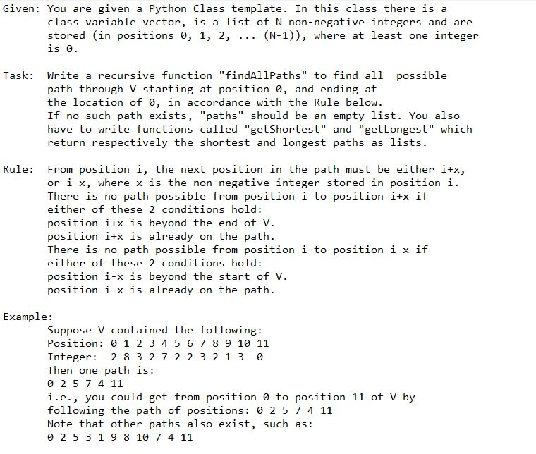 Given: You are given a Python Class template. In this | Chegg.com