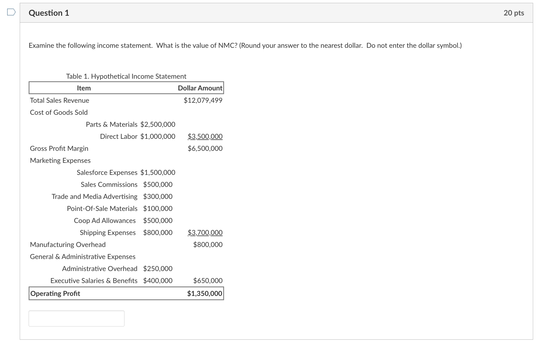 Solved Examine The Following Income Statement What Is The 6287