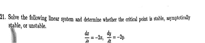 21. Solve the follwing lnear system and determine | Chegg.com