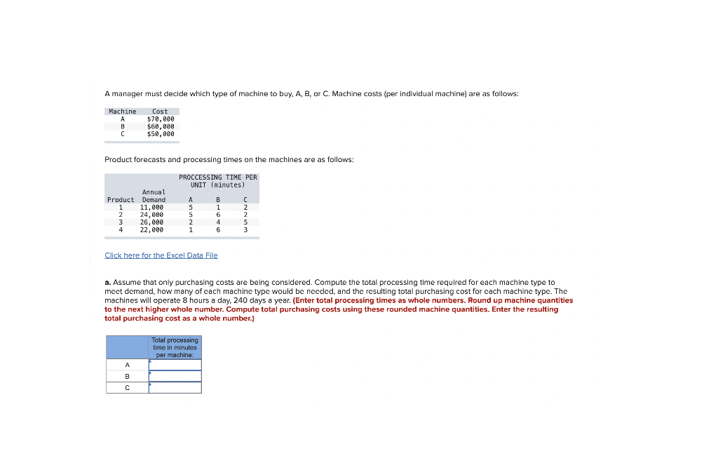 Solved Machine A B Cost $70,000 $60,000 550.000 3 5 6 | Chegg.com