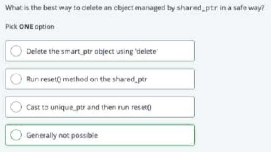 Solved What is the best way to delete an object managed by | Chegg.com