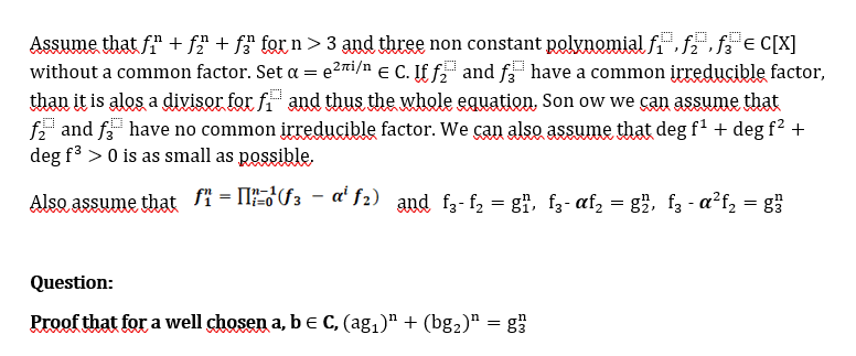 Solved Assume that f + f₂ + f² for n > 3 and three non | Chegg.com