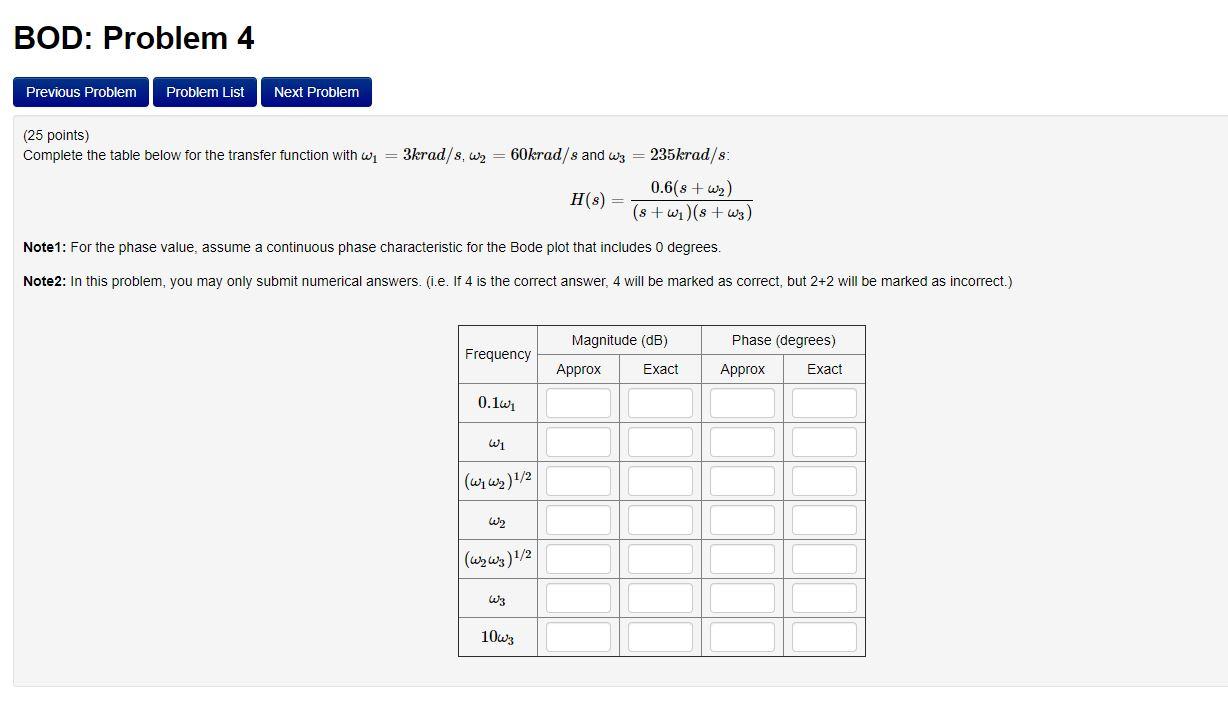 Solved BOD: Problem 4 Previous Problem Problem List Next | Chegg.com