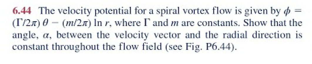Solved Figure P6.44 6.44 The velocity potential for a | Chegg.com