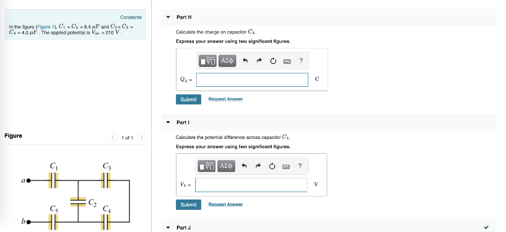 Solved In the figure (Figure 1), C1 = C5 = 8.4 μF and C2= C3 | Chegg.com