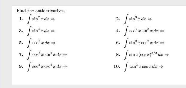 what is the antiderivative of 1 cos 2x