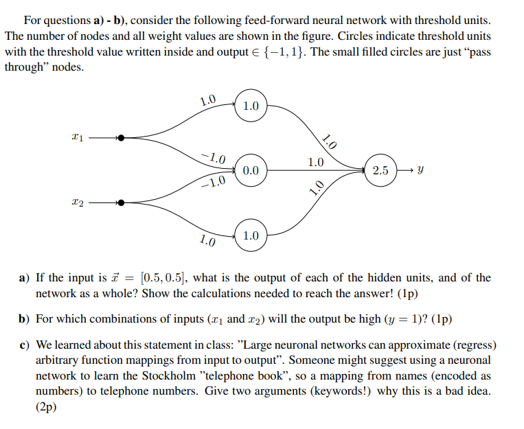 Solved For questions a) - b), consider the following | Chegg.com