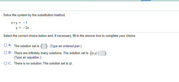 Solved Solve the system by the substitution method. X+ y = | Chegg.com