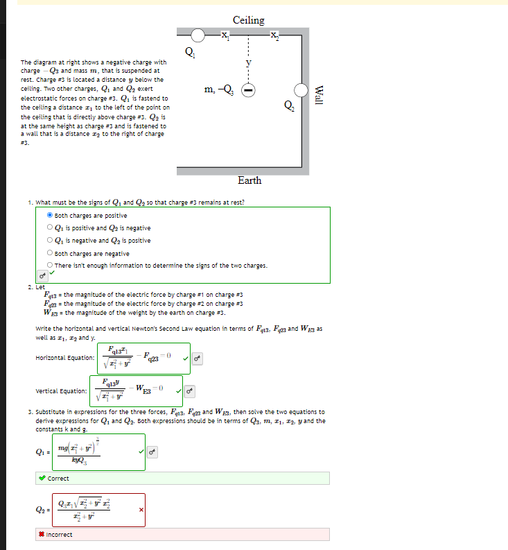 The diagram at right shows a negative charge with | Chegg.com
