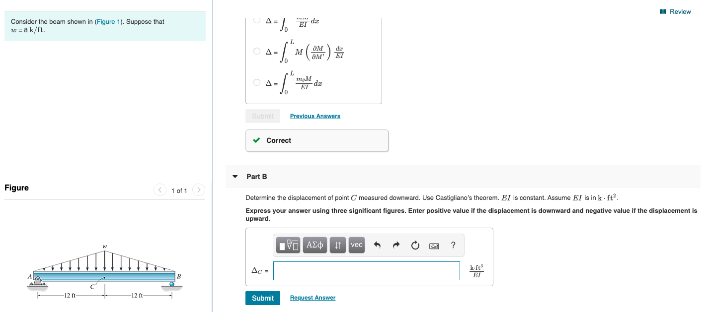 Solved 1 Review Consider the beam shown in (Figure 1). | Chegg.com