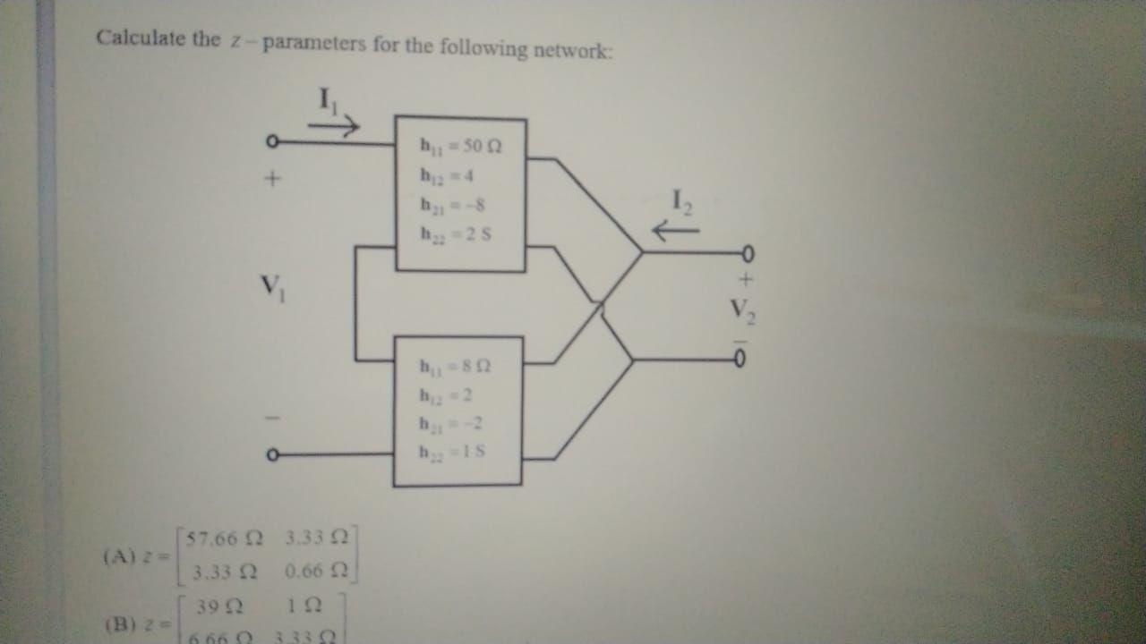 Solved Calculate the zparameters for the following network