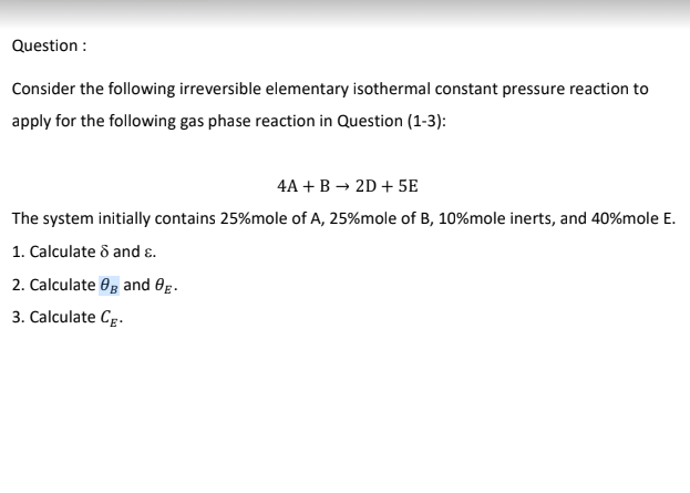 Solved Question : Consider The Following Irreversible | Chegg.com