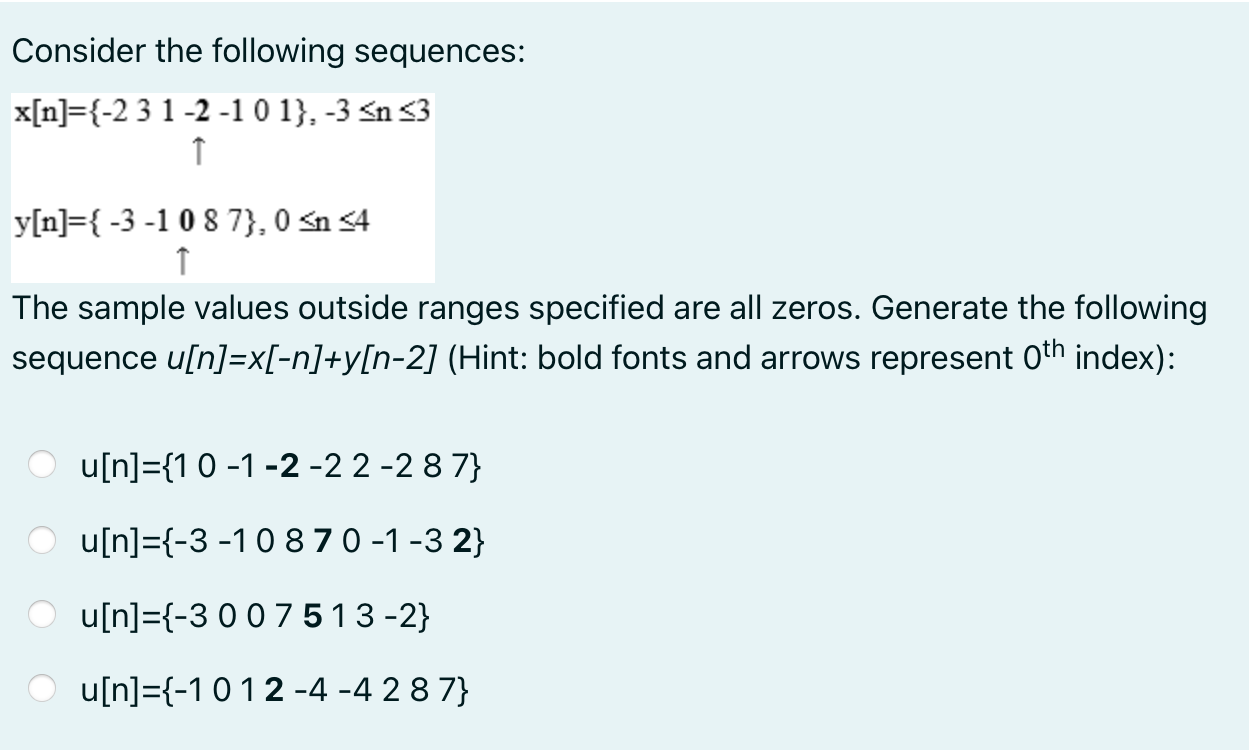 Solved Consider The Following Sequences: | Chegg.com