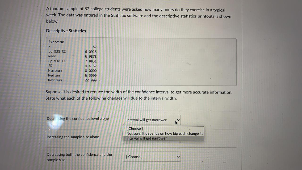 Solved A random sample of 82 college students were asked how | Chegg.com