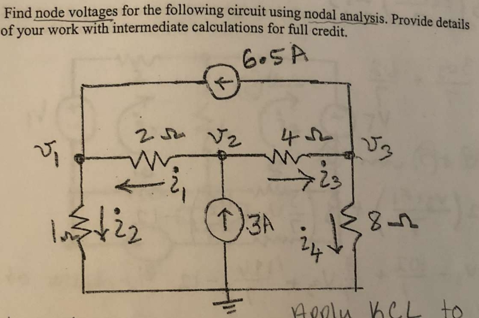 Solved Find node voltages for the following circuit using | Chegg.com