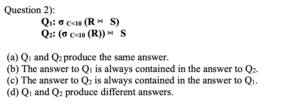 Solved Question 2): Q1:σC