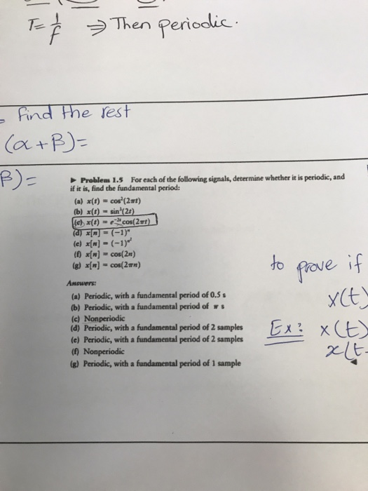 Solved E Then Periodic Find The Rest A B B Prob Chegg Com