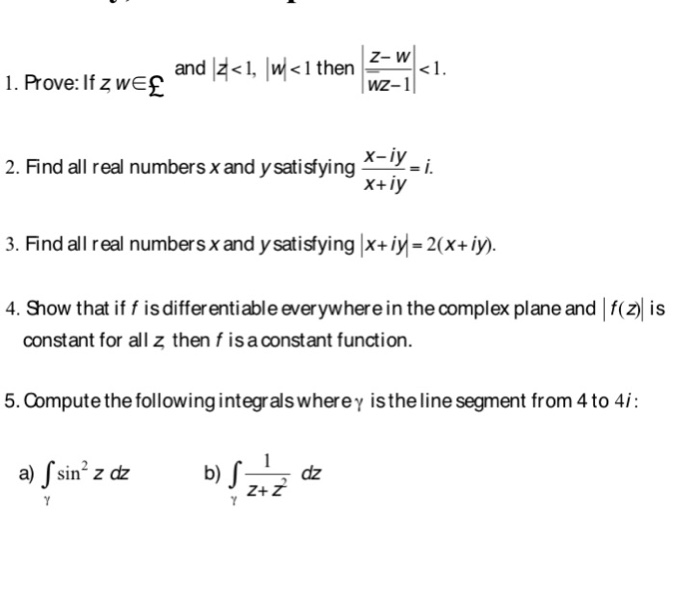Solved Prove: If z, w element and |z|