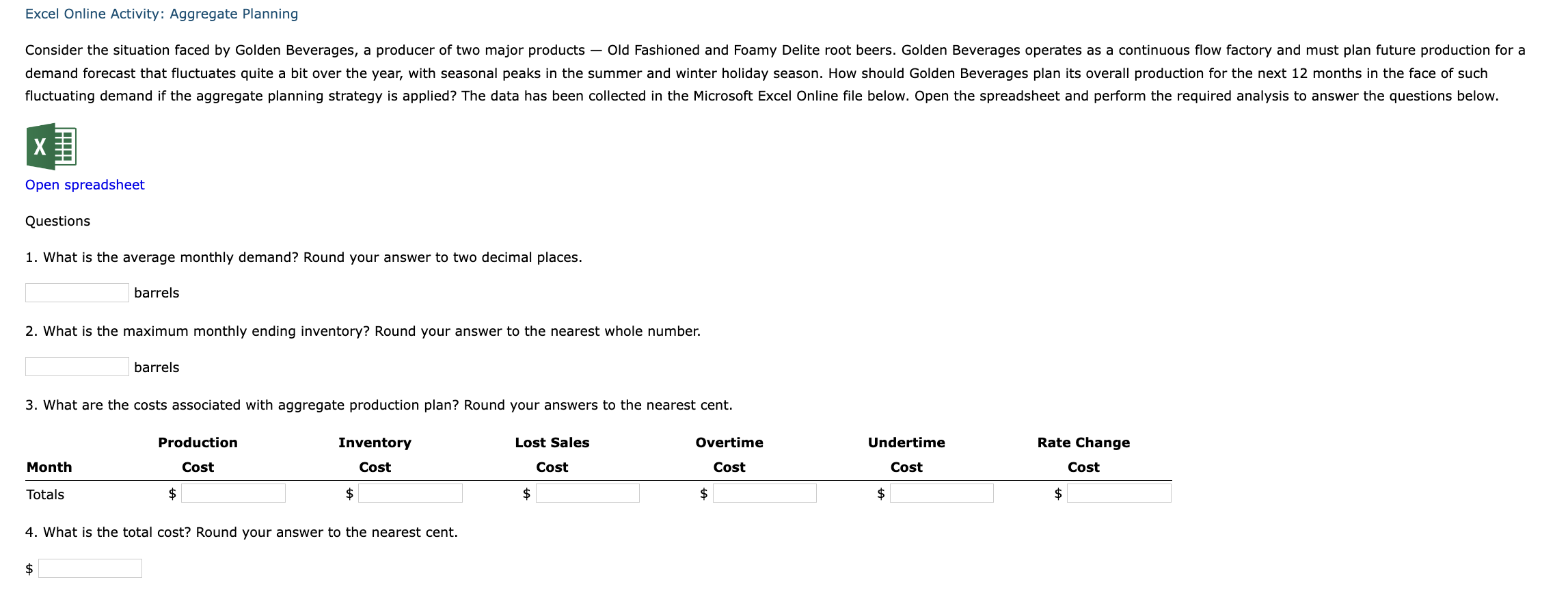 Open spreadsheet Questions 1. What is the average | Chegg.com