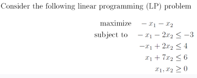 Solved Consider the following linear programming (LP) | Chegg.com