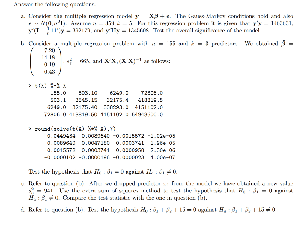 Solved Answer The Following Questions: A. Consider The | Chegg.com