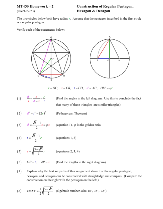 Solved The two circles below both have radius r. Assume that | Chegg.com