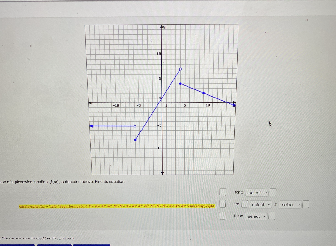 Solved The graph of a piecewise function,f(x), is depicted